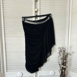 Elegant Black Skirt with Silver Accents
